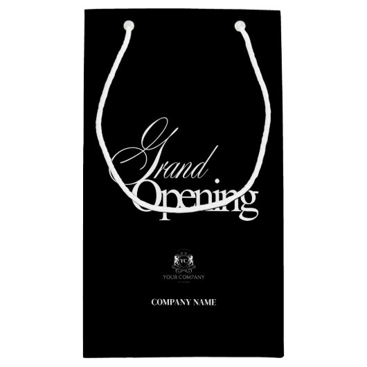 Moderne Black Business Logo Kalligrafie QR-code Klein Cadeauzakje (Achterkant)