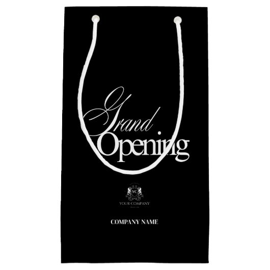 Moderne Black Business Logo Kalligrafie QR-code Klein Cadeauzakje (Voorkant)