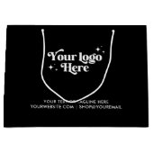 Moderne Black Business Logo QR-code Groot Cadeauzakje (Voorkant)