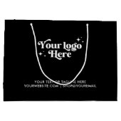 Moderne Black Business Logo QR-code Groot Cadeauzakje (Achterkant)