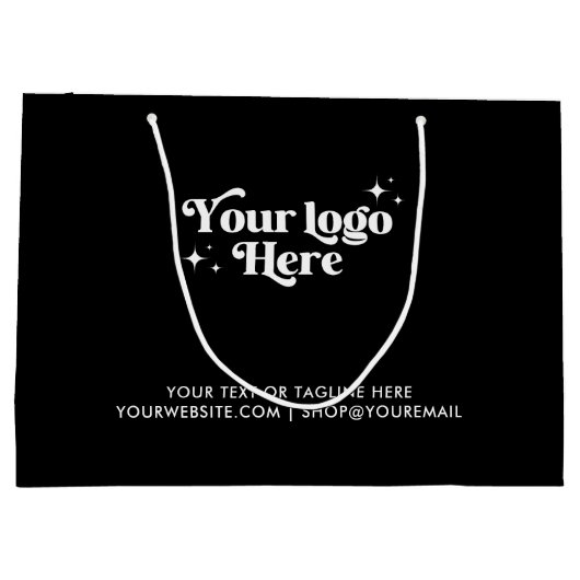 Moderne Black Business Logo QR-code Groot Cadeauzakje (Achterkant)