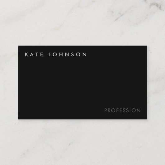 Moderne Black Business Professional QR-code Visitekaartje (Voorkant)