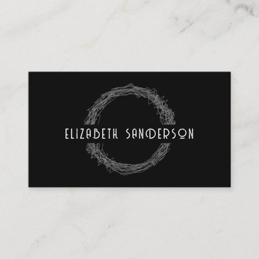 Moderne Black Business QR-code Visitekaartje (Voorkant)