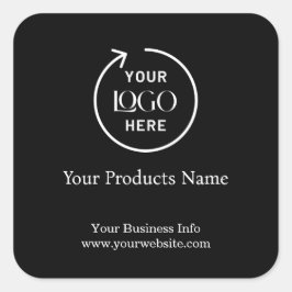 Moderne Black Business Square-Sticker Vierkante Sticker