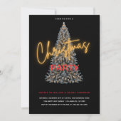 Moderne Black Christmas Party Uitnodiging (Voorkant)