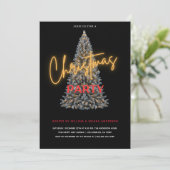 Moderne Black Christmas Party Uitnodiging (Staand voorkant)