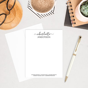 Moderne Black Custom Calligraphy Name Business Notitiekaartje