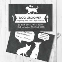 Moderne Black Dog Grooming Afspraakkaart