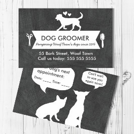 Moderne Black Dog Grooming Afspraakkaart Visitekaartje