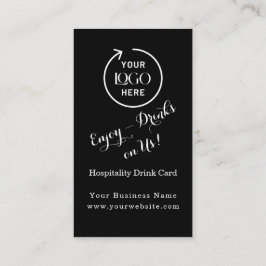 Moderne Black Drink Voucher | Bedrijfs Eventkaart Visitekaartje