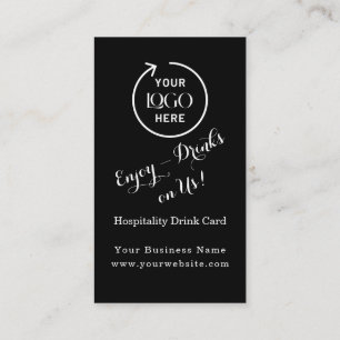 Moderne Black Drink Voucher Bedrijfs Eventkaart Visitekaartje