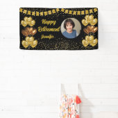 Moderne Black en Gold Happy Retirement Banner (Insitu)