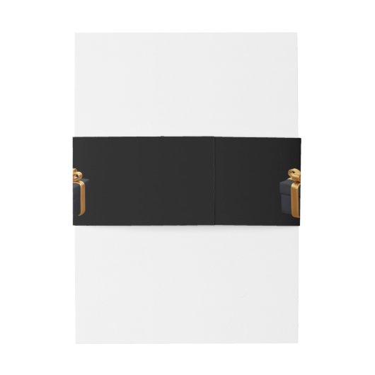 Moderne Black en Gold verjaardag Uitnodigingen Wikkel (Achterkant Voorbeeld)