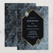 Moderne Black en Goud Bachelorfeest Kaart (Voorkant / Achterkant)