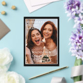 Moderne Black Gingham Photo Graduation Party Acryl Uitnodigingen (Insitu (Huwelijk))