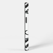 Moderne Black Glitt Chevron Girly Monogram IPAD Ca iPhone Hoesje (Rechterkant)