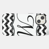 Moderne Black Glitt Chevron Girly Monogram IPAD Ca iPhone Hoesje (Achterkant horizontaal)