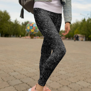 Moderne Black Glitter Sparkle Leggings