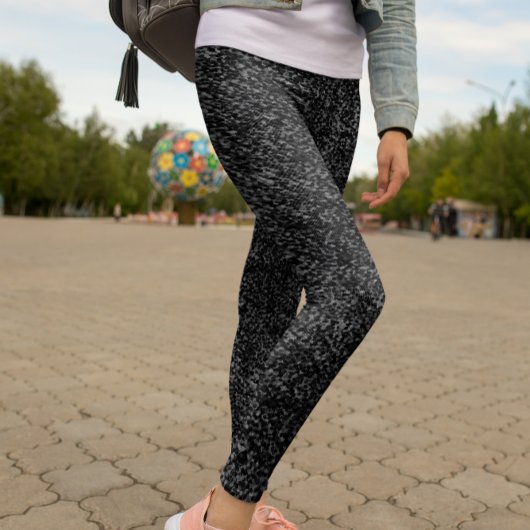 Moderne Black Glitter Sparkle Leggings
