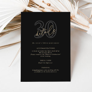 Moderne Black Gold 30e Verjaardagsfeest Details Ka