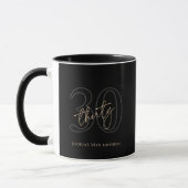 Moderne Black Gold 30ste Verjaardagsfeest Mok (Links)