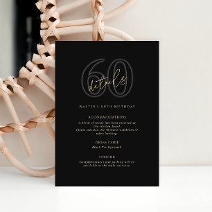 Moderne Black Gold 60e Verjaardagsfeest Details Ka