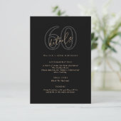 Moderne Black Gold 60e Verjaardagsfeest Details Ka (Staand voorkant)
