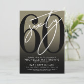 Moderne Black Gold 60ste Verjaardagsfeest Kaart (Staand voorkant)