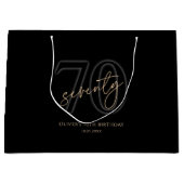 Moderne Black Gold 70ste Verjaardag Groot Cadeauzakje (Voorkant)