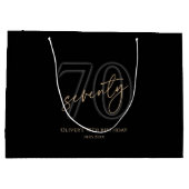 Moderne Black Gold 70ste Verjaardag Groot Cadeauzakje (Achterkant)