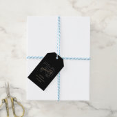 Moderne Black Gold 70ste Verjaardagsfeest Cadeaulabel (Met Touw)
