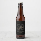 Moderne Black Gold 80ste Verjaardagsfeest Bierfles Bier Etiket (Voorkant)