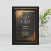 Moderne Black Gold 85e verjaardagsfeest Kaart (Staand voorkant)