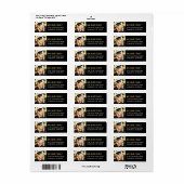 Moderne Black Gold Afstuderen Photo Return Address Etiket (Full Sheet)