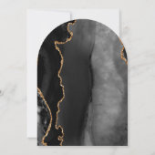 Moderne Black Gold Agaat Dark Arch Wedding Kaart (Achterkant)