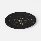 Moderne Black Gold Calligrafie 40e verjaardag Papieren Bordje (Gekanteld)