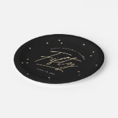 Moderne Black Gold Calligrafie 50e verjaardag Papieren Bordje (Gekanteld)