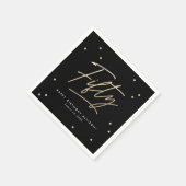 Moderne Black Gold Calligrafie 50e verjaardag Servet (Hoek)