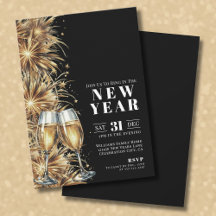Moderne Black Gold Champagne Oud en Nieuw-feestje