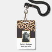 Moderne Black Gold Cheetah Luipaard Dierprint Badge (Voorzijde met lanyard)