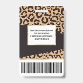 Moderne Black Gold Cheetah Luipaard Dierprint Badge (Achterkant)