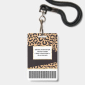 Moderne Black Gold Cheetah Luipaard Dierprint Badge (Achterkant met lanyard)