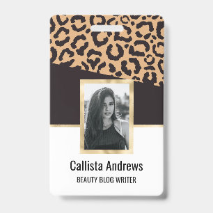 Moderne Black Gold Cheetah Luipaard Dierprint Badge