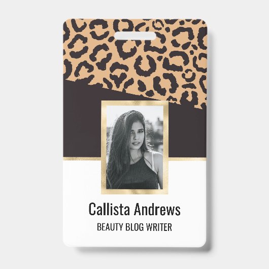 Moderne Black Gold Cheetah Luipaard Dierprint Badge (Voorzijde)