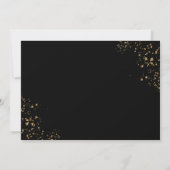 Moderne Black Gold Confetti Afstudeerder Graduatio Kaart (Achterkant)