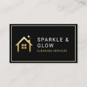 Moderne Black Gold House schoonmaakservice Visitekaartje (Voorkant)