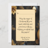 Moderne Black & Gold Kerstversiering Typografie Feestdagenkaart (Achterkant)