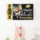 Moderne Black & Gold Klas van 2026 Foto Afstuderen Spandoek (Insitu)