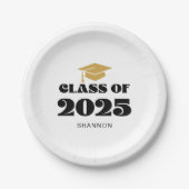 Moderne Black Gold-klasse van 2025 Papieren Bordje (Voorkant)