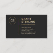 Moderne Black Gold Minimalist Professional Visitekaartje (Voorkant)